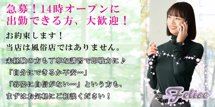 店舗/マンション個室複合店　Felice（ﾌｪﾘｰﾁｪ)の求人募集イメージ2