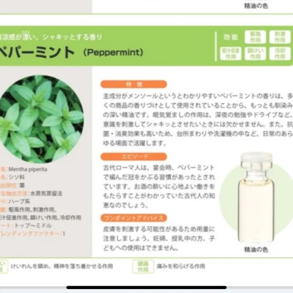 ペパーミントのアロマオイル