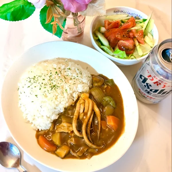 🍛夏野菜たっぷりシーフードカレー🩷