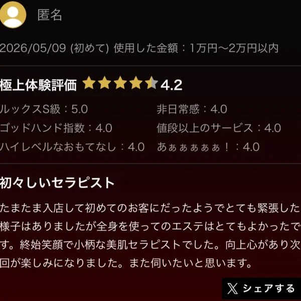 初めての出勤と口コミありがとうございます♡