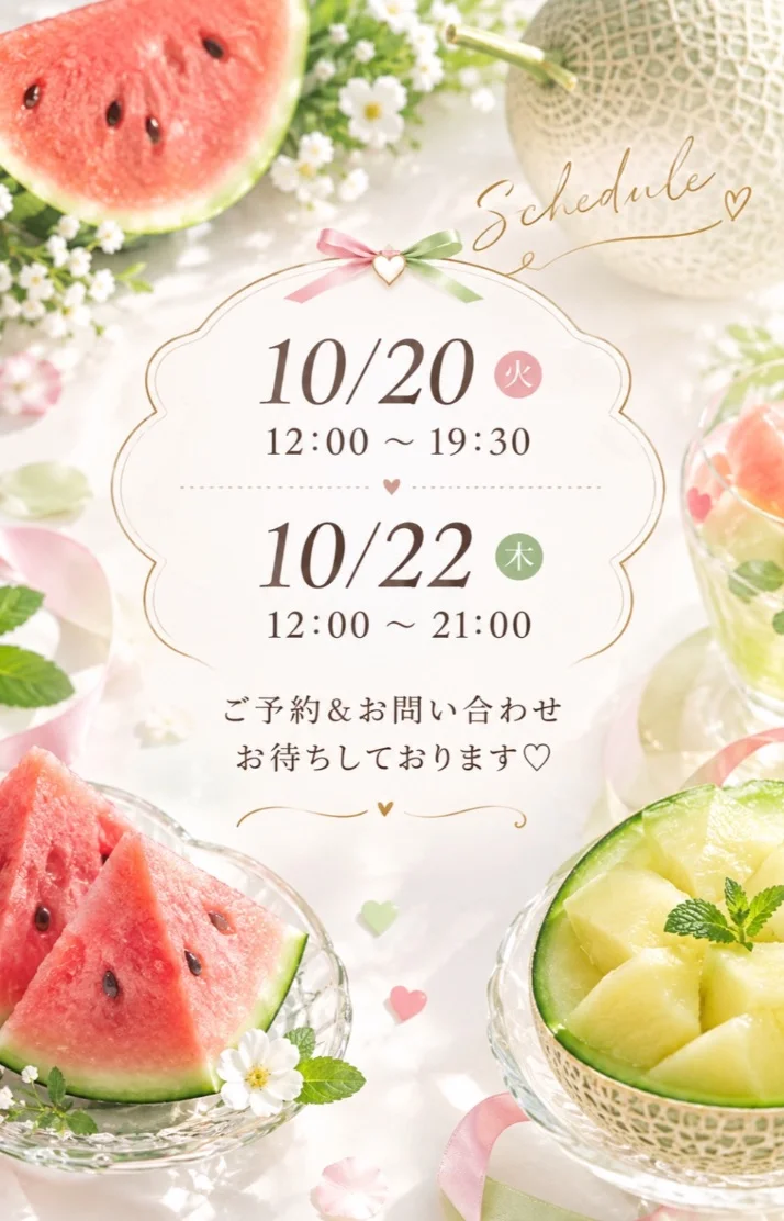 🍉来週の予定です🍈