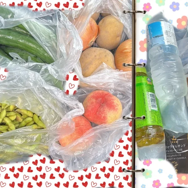 🍑は皮剥いて速攻食べました😋