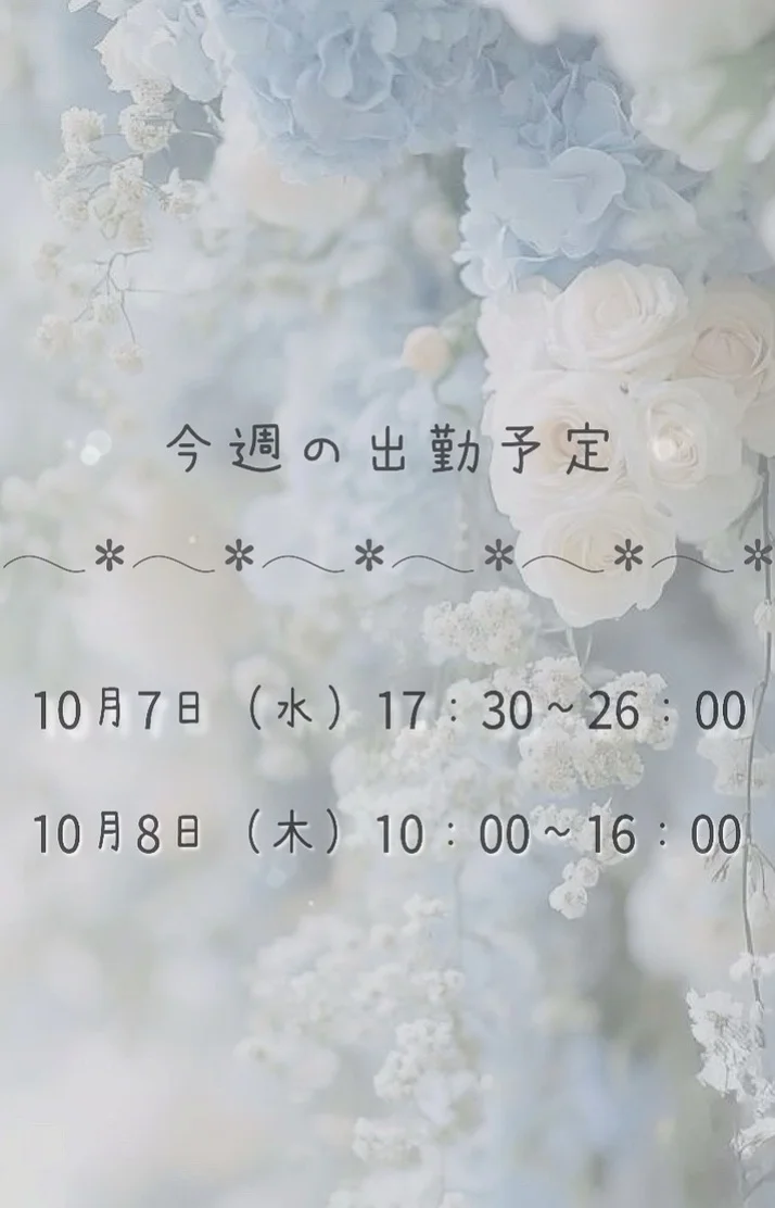 𓂃 🤍٭𓂃今週の出勤予定𓂃 🤍٭𓂃