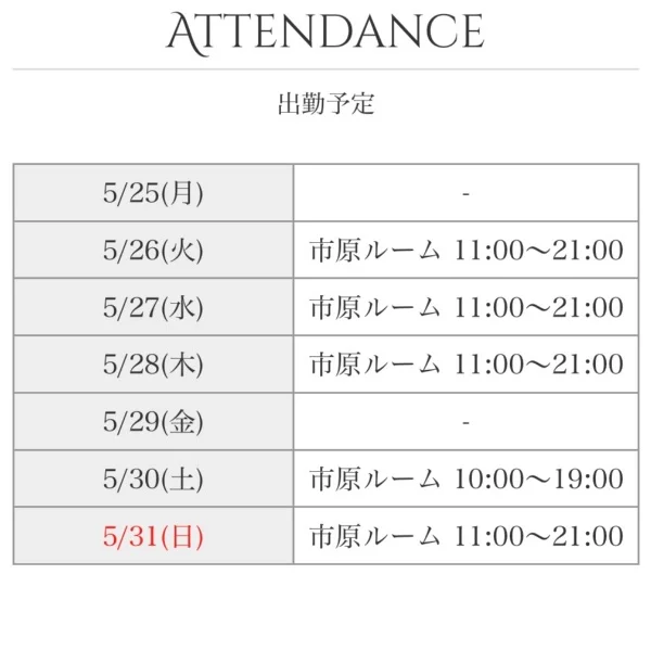 今週の予定