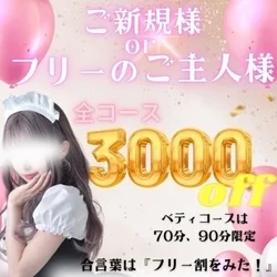 💕🎀フリー🈹3,000円OFFご案内🉑...