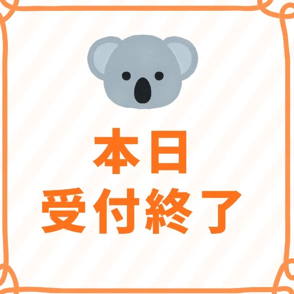 本日受付終了🐨