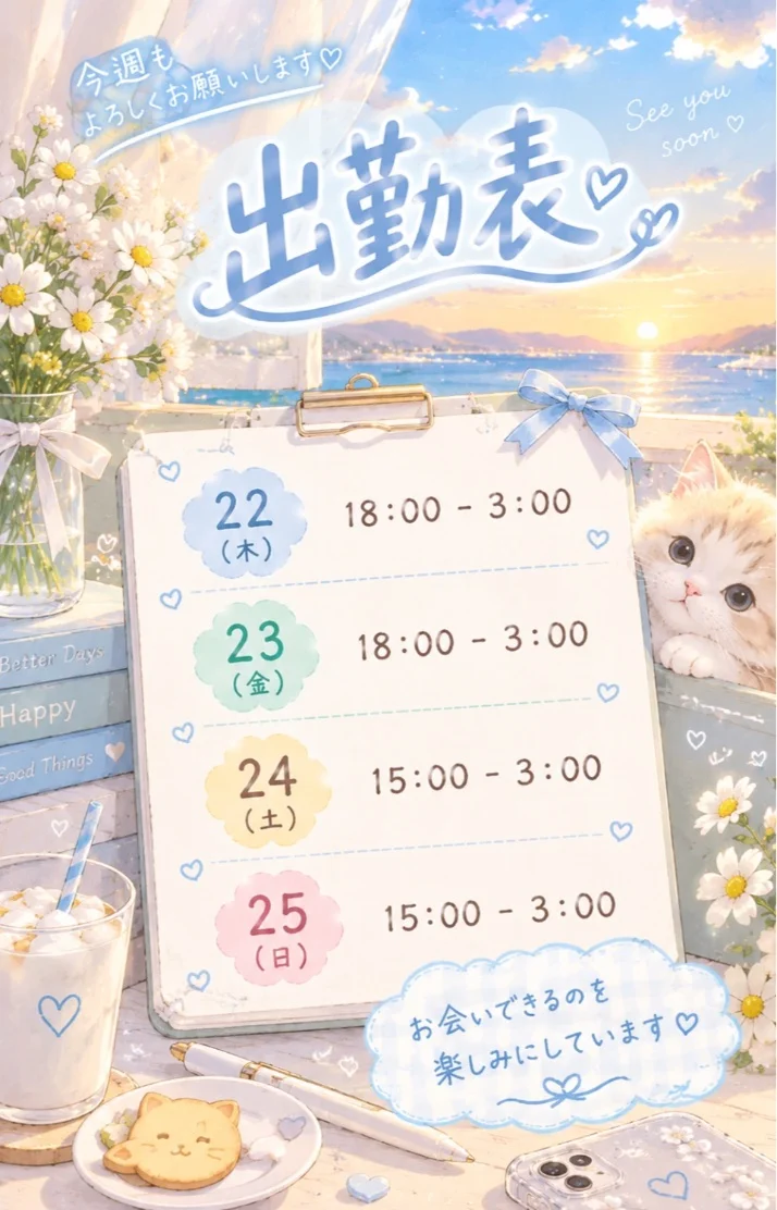 出勤予定🍯