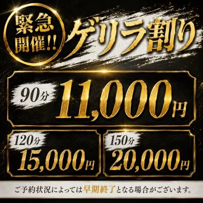 ”ゲリラ割り開催”埋まり次第終了の特別価格でご案内!