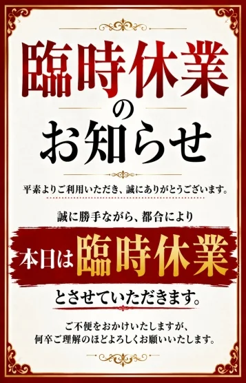 臨時休業