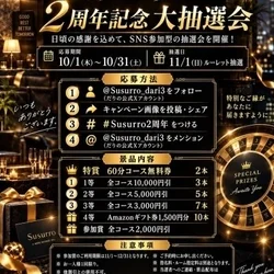 🥂Susurro2周年記念大抽選会開催...