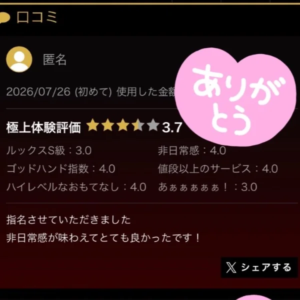 直近頂いた口コミ♡♡♡