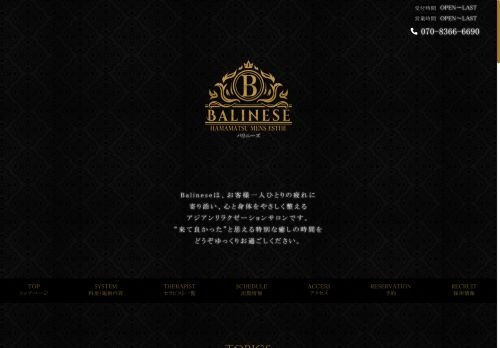 Balineseの公式ホームページ