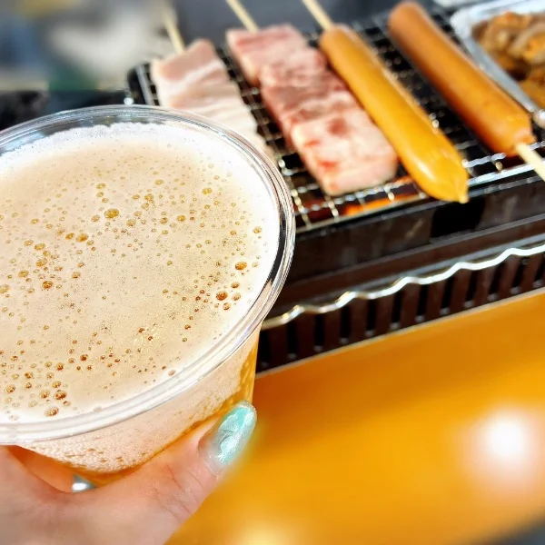 浜焼きとノンアルコール🍻