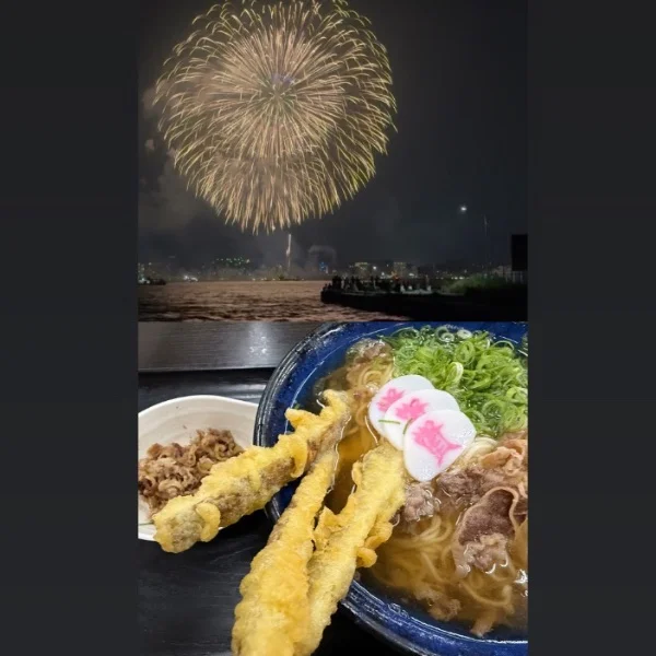 好きなうどんと花火大会