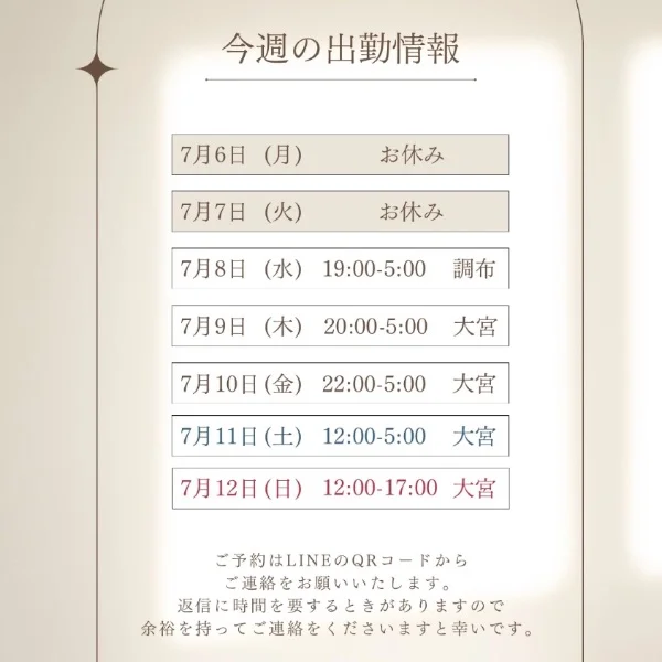 今さらの出勤情報です😂