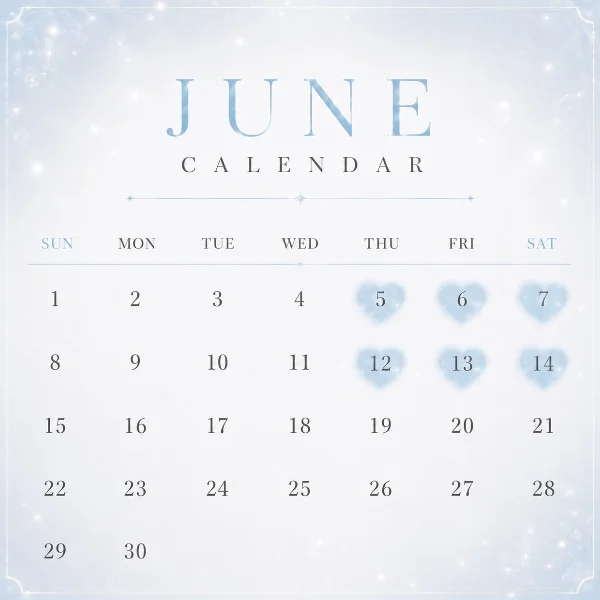 6月の出勤予定⋆˙⟡