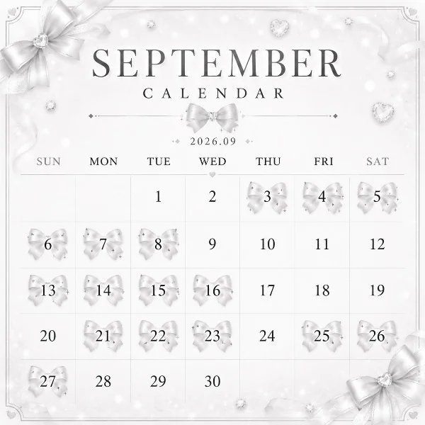 9月の出勤予定🗓️🫧